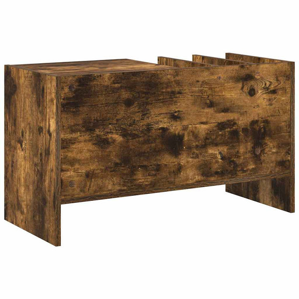 vidaXL Meuble de rangement vinyles Chêne fumé 78,5 x 35 x 45 cm