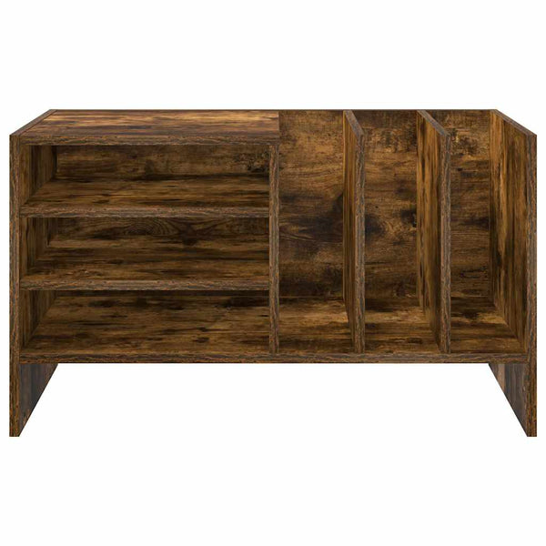 vidaXL Meuble de rangement vinyles Chêne fumé 78,5 x 35 x 45 cm