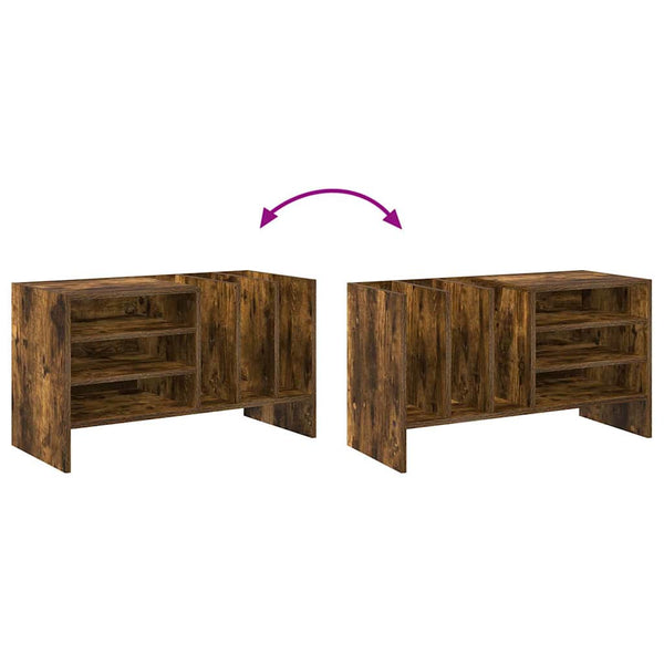 vidaXL Meuble de rangement vinyles Chêne fumé 78,5 x 35 x 45 cm