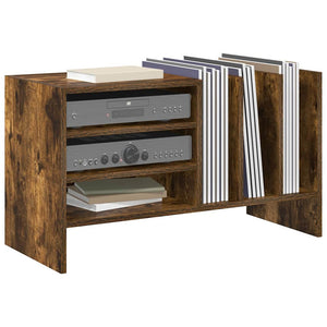 vidaXL Meuble de rangement vinyles Chêne fumé 78,5 x 35 x 45 cm