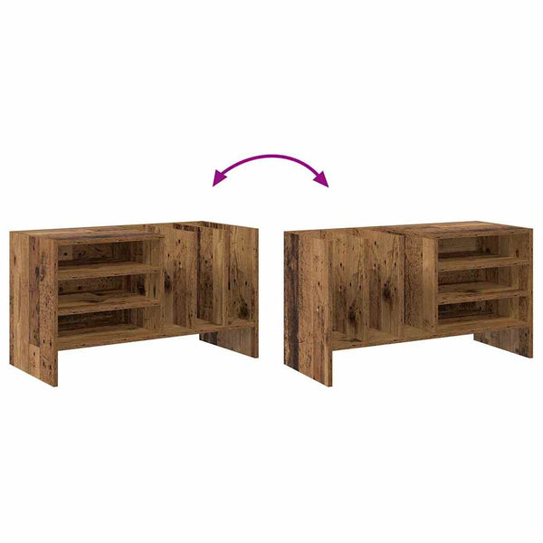 vidaXL Meuble pour disques vinyles en bois de récupération 78,5 x 35 x 45 cm bois d'ingénierie
