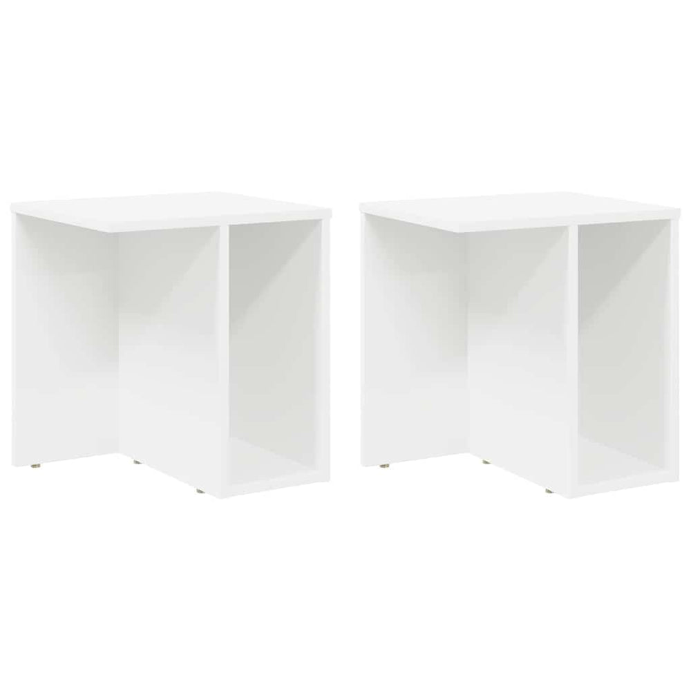 Weiße Beistelltische, 2er Set