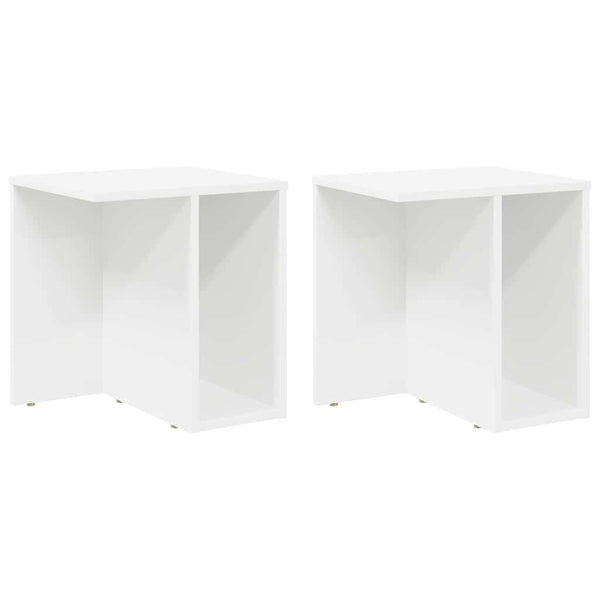 Weiße Beistelltische, 2er Set