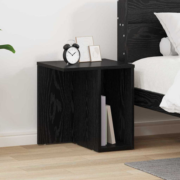 vidaXL Table d'appoint noir aspect chêne 37 x 32 x 40 cm