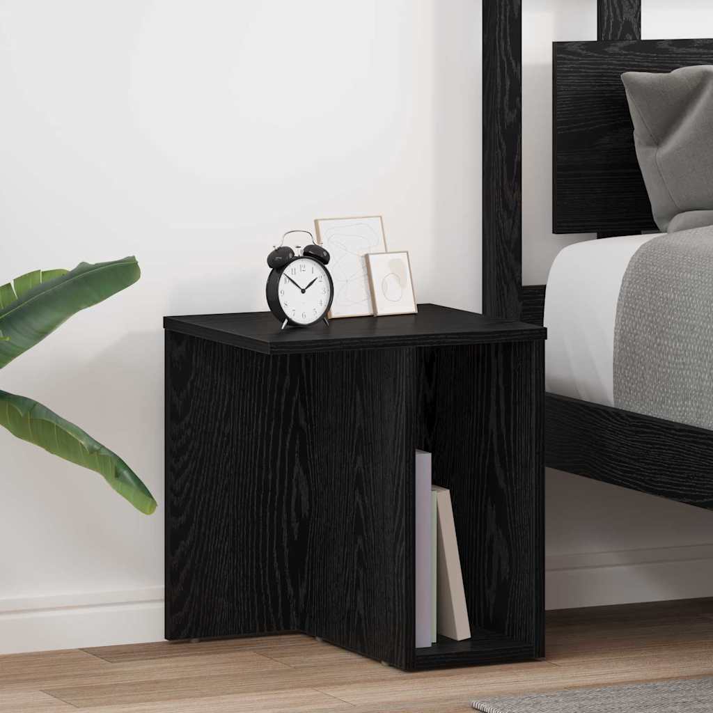 vidaXL Tables d'appoint 2 pcs Noir aspect chêne 37 x 32 x 40 cm