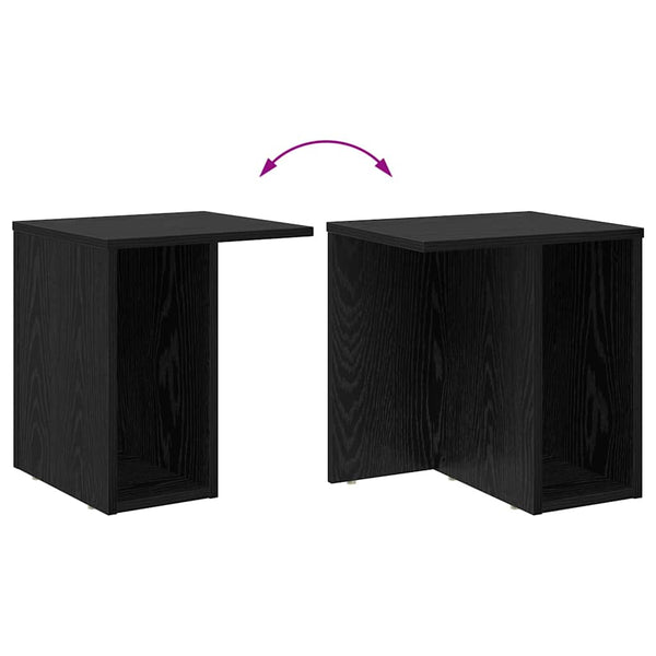 vidaXL Tables d'appoint 2 pcs Noir aspect chêne 37 x 32 x 40 cm