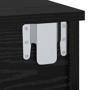 vidaXL Table de chevet Noir aspect chêne 40 x 31 x 15 cm Bois d'ingénierie