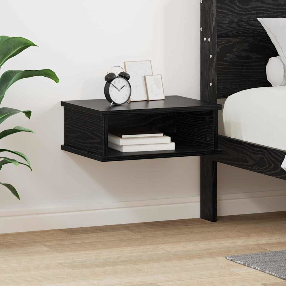 vidaXL Bedside Table Black Oak Look 40 x 31 x 15 cm Engineered Wood