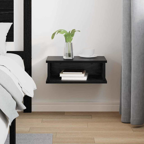 vidaXL Table de chevet Noir aspect chêne 40 x 31 x 15 cm Bois d'ingénierie