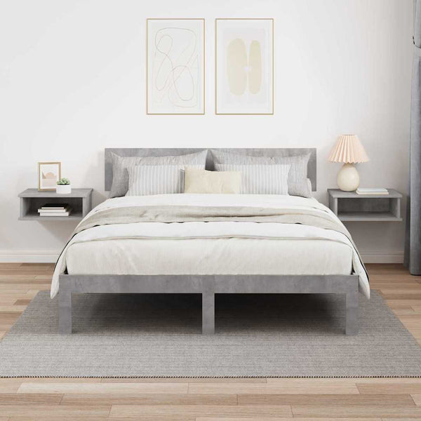 Nachttisch 2er Set Beton Grau
