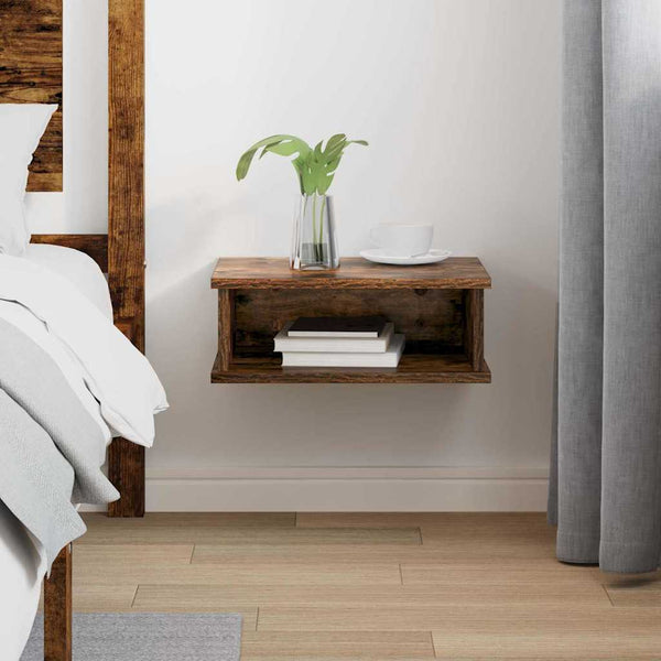 vidaXL Table de chevet chêne fumé 40 x 31 x 15 cm Bois d'ingénierie