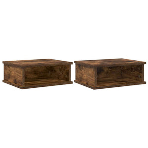 vidaXL Tables de chevet 2 pcs Chêne fumé 40 x 31 x 15 cm