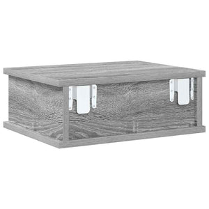 Grauer Nachttisch Sonoma, 40 cm