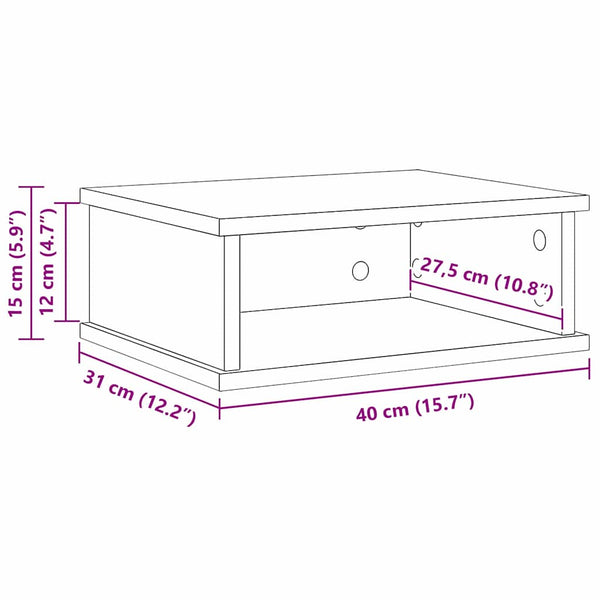 vidaXL Table de chevet 2 pcs Chêne artisan 40 x 31 x 15 cm Bois d'ingénierie
