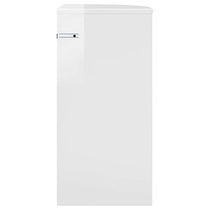 Weißer Hochglanz Beistelltisch, 60 cm hoch
