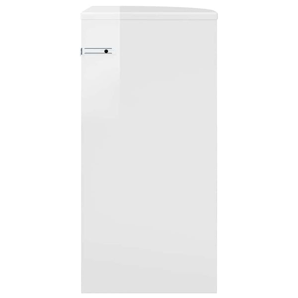 Weißer Hochglanz Beistelltisch, 60 cm hoch