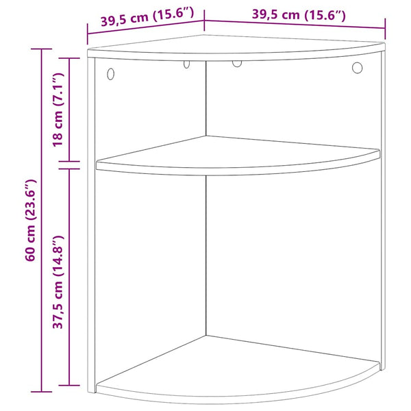 Schwarzer Beistelltisch Holzwerkstoff 39,7x39,7x60 cm