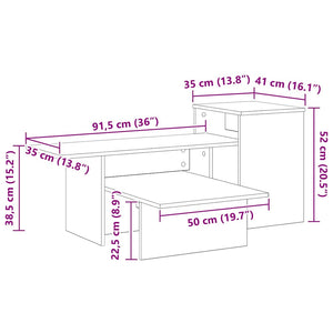 Konsolentisch Geräucherte Eiche 91,5 cm