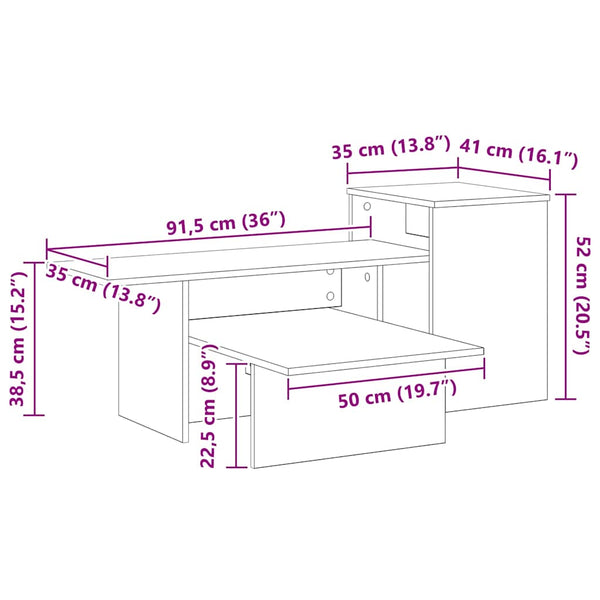 Konsolentisch Geräucherte Eiche 91,5 cm