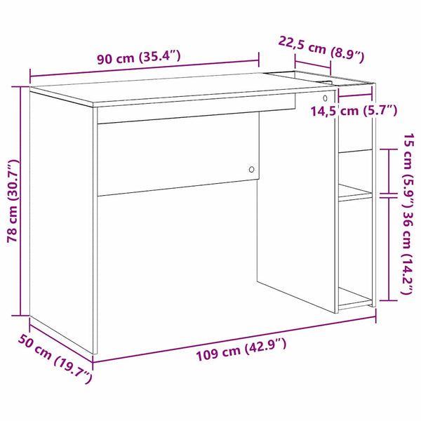 Schreibtisch Beton Grau 109x50 cm