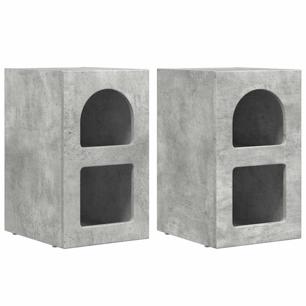 Nachttisch 2er Set Beton Grau