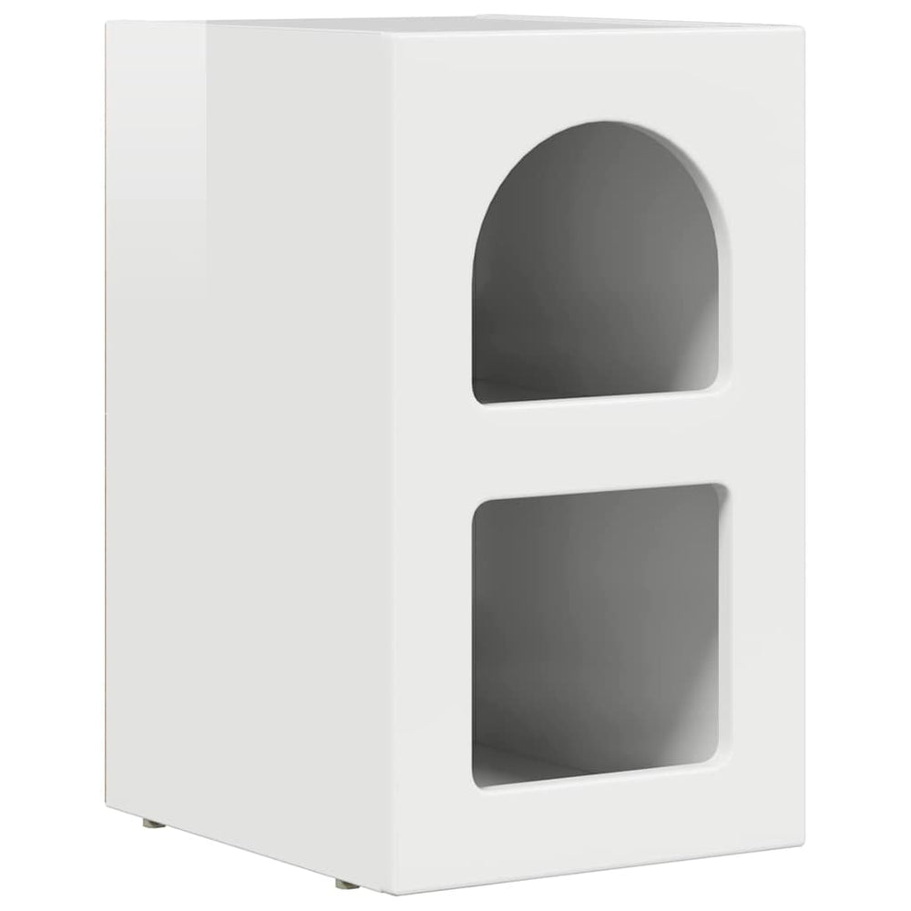 vidaXL High Gloss White Bedside Table 29.5 x 33.5 x 50 cm Engineered Wood