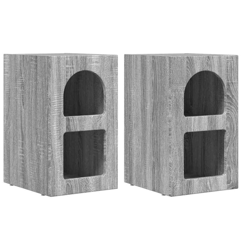 vidaXL Nightstand 2 pcs Sonoma Grey 29.5 x 33.5 x 50 cm