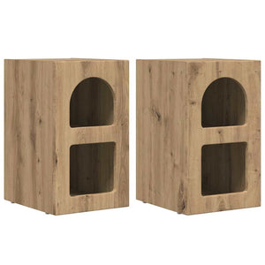 vidaXL Table de chevet 2 pcs Chêne artisan 29,5 x 33,5 x 50 cm