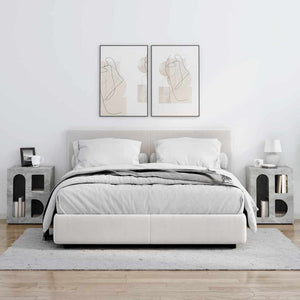 Nachttisch 2er Set Beton Grau