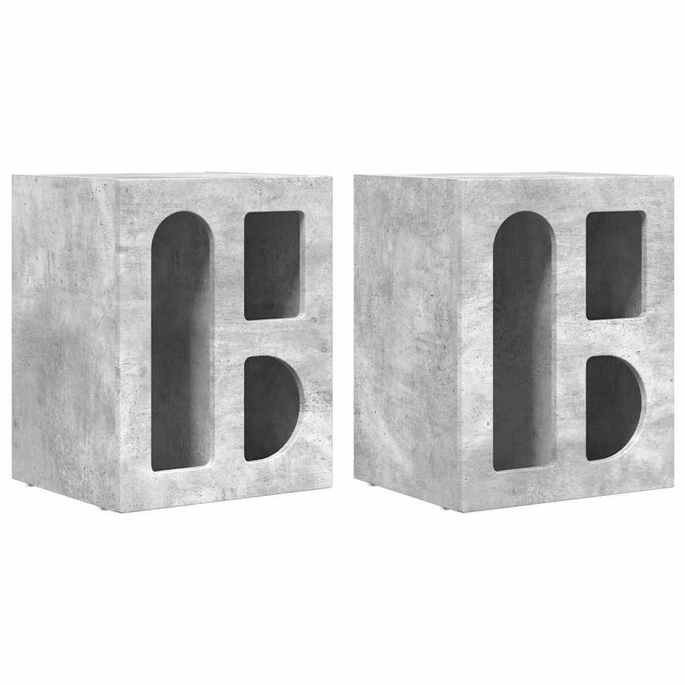 Nachttisch 2er Set Beton Grau