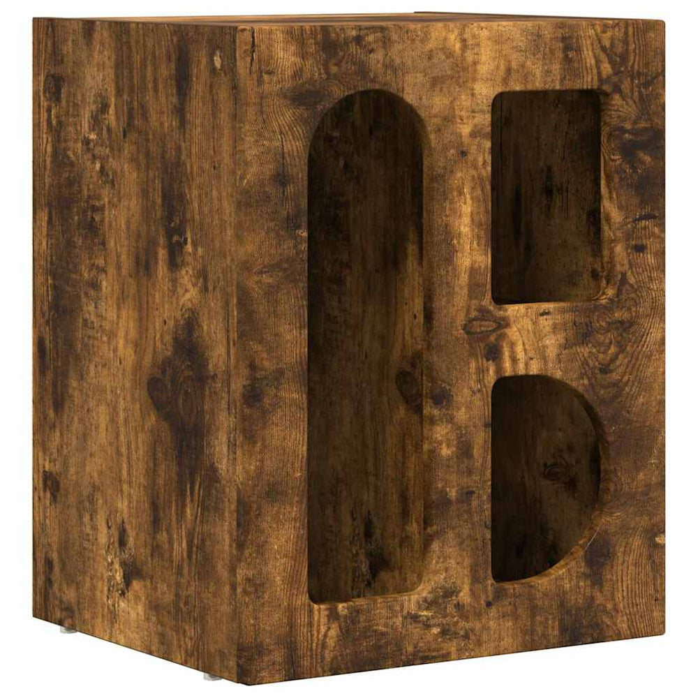 vidaXL Nightstand Smoked Oak 40x35x50 cm Engineered Wood