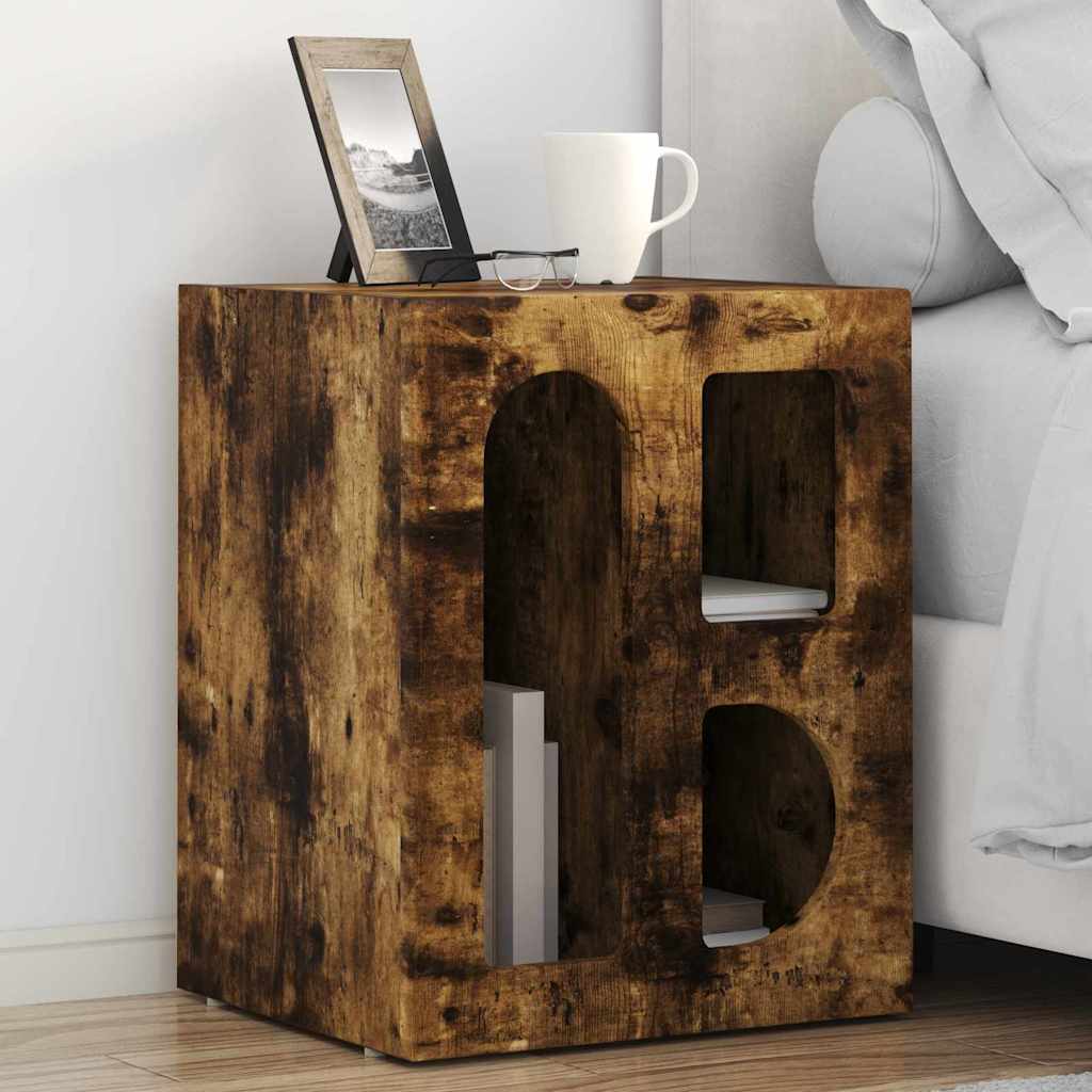 vidaXL Table de chevet 2 pcs Chêne fumé 40 x 35 x 50 cm