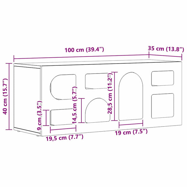 TV-Schrank Beton Grau 100 cm