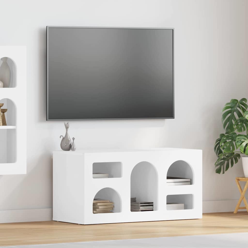 TV-Schrank Hochglanz Weiß 80 cm