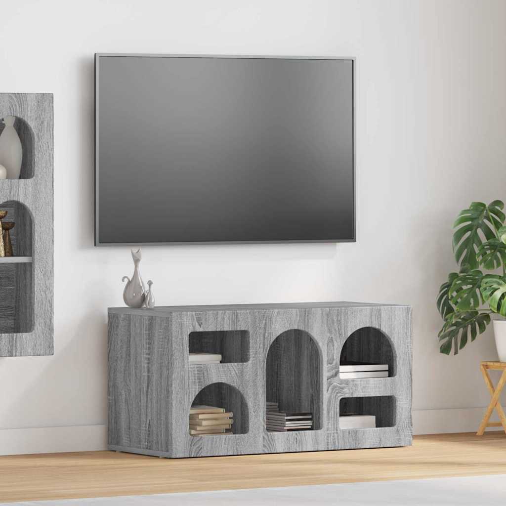 vidaXL Meuble TV Sonoma gris 80 x 35 x 40 cm Bois d'ingénierie