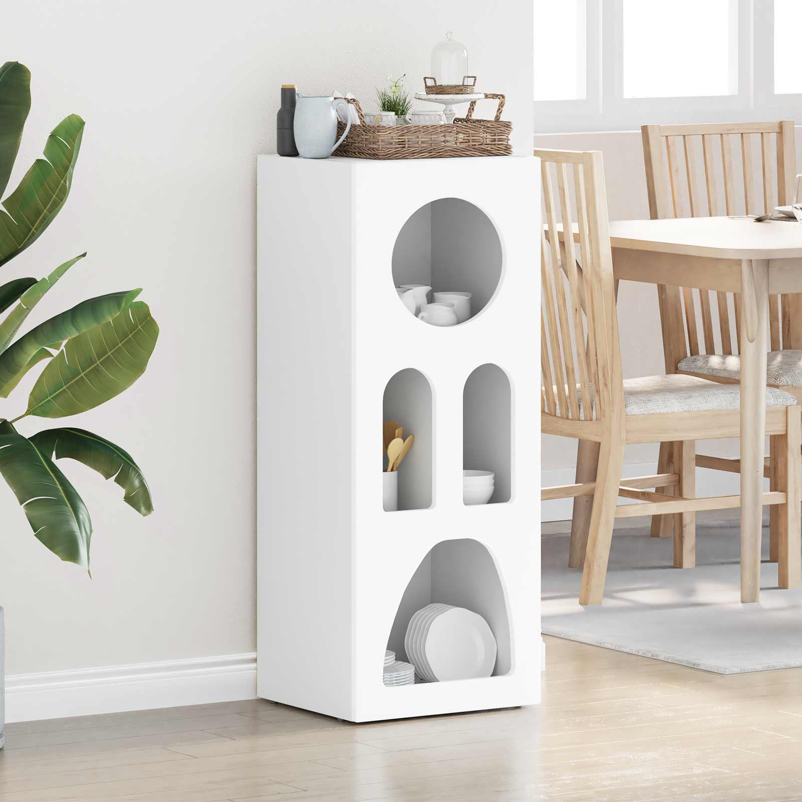 vidaXL Buffet blanc 40 x 35 x 100,5 cm en bois d'ingénierie