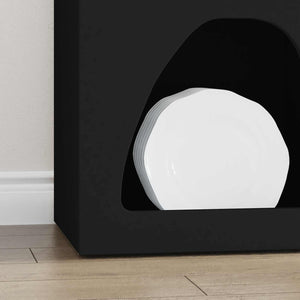 vidaXL Buffet noir 40 x 35 x 100,5 cm, bois d'ingénierie