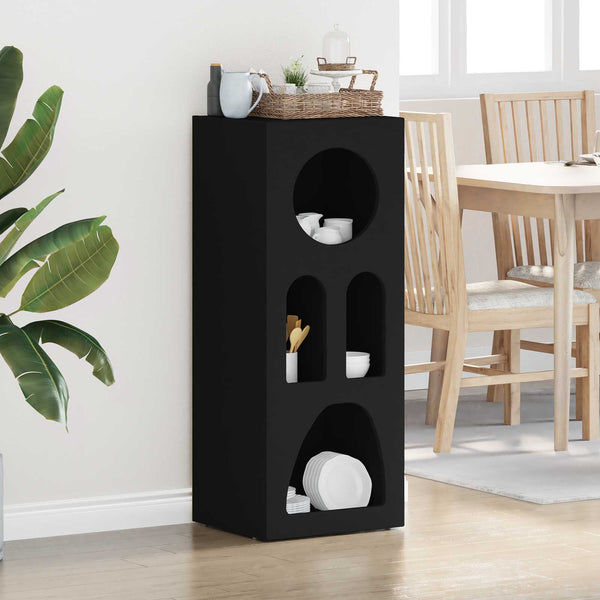 vidaXL Buffet noir 40 x 35 x 100,5 cm, bois d'ingénierie