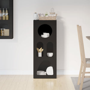 vidaXL Buffet noir 40 x 35 x 100,5 cm, bois d'ingénierie