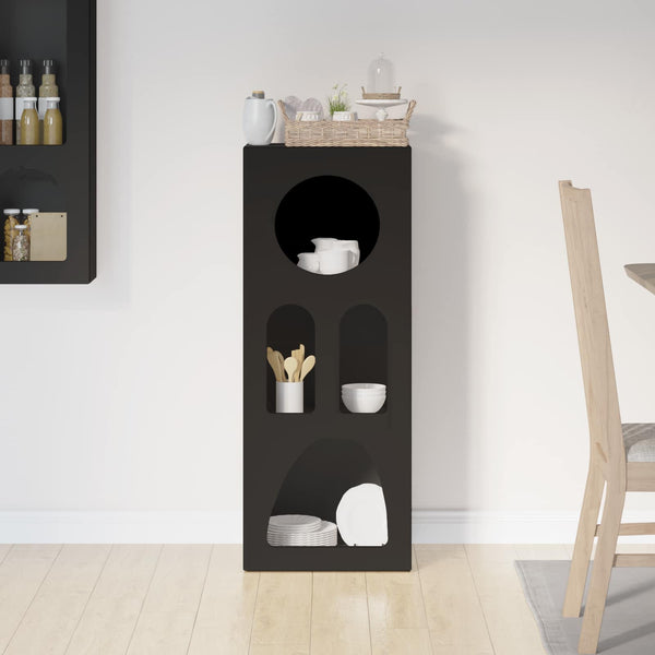 vidaXL Buffet noir 40 x 35 x 100,5 cm, bois d'ingénierie