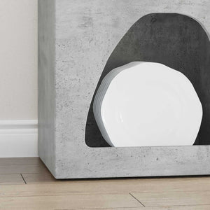 vidaXL Bahut gris béton 40 x 35 x 100,5 cm, bois d'ingénierie