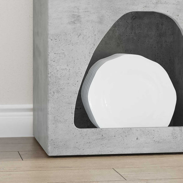 vidaXL Bahut gris béton 40 x 35 x 100,5 cm, bois d'ingénierie