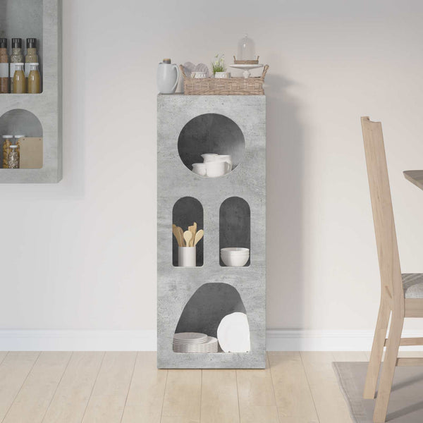vidaXL Bahut gris béton 40 x 35 x 100,5 cm, bois d'ingénierie