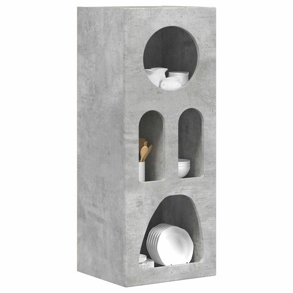 vidaXL Bahut gris béton 40 x 35 x 100,5 cm, bois d'ingénierie