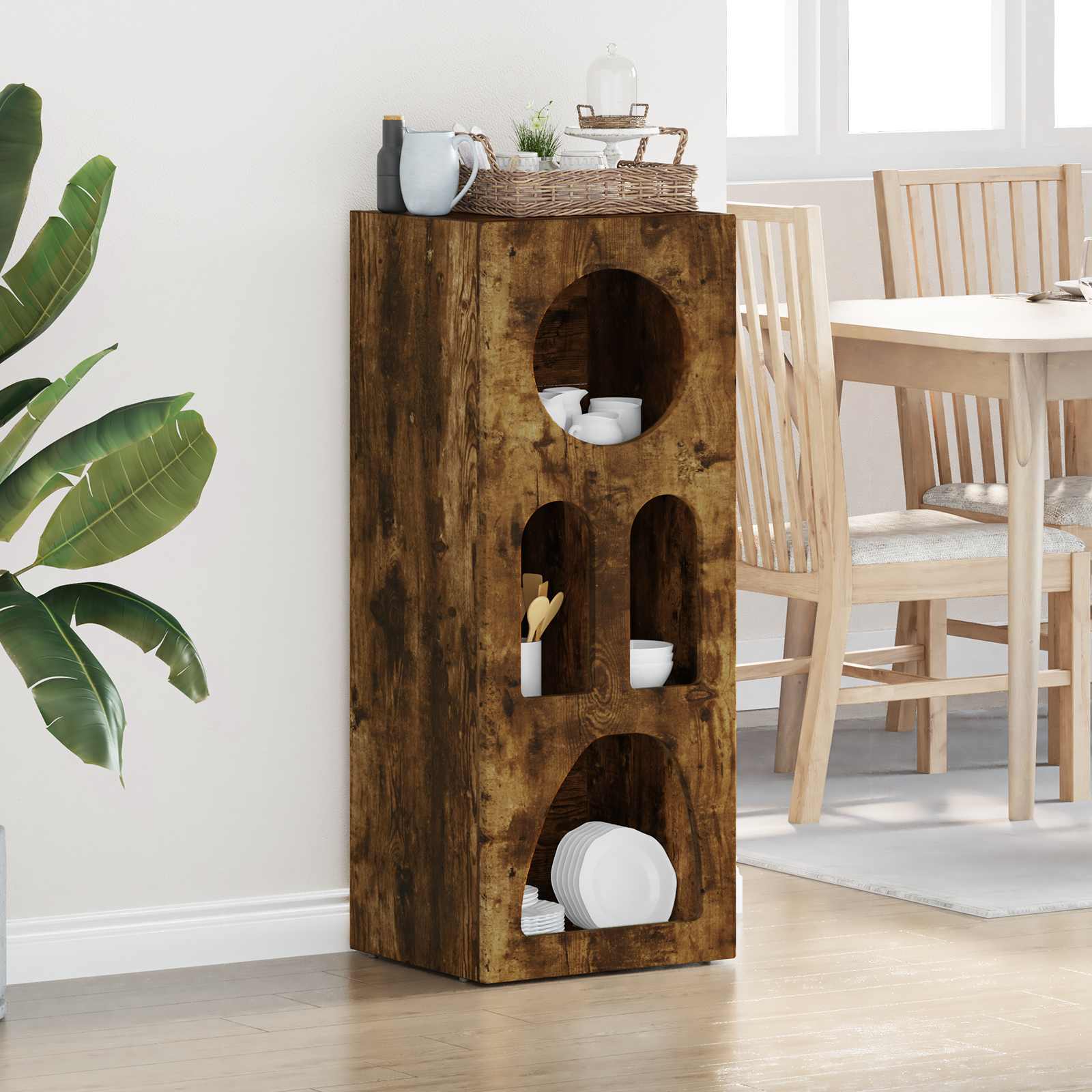 Sideboard Geräucherte Eiche 40x35x100,5 cm
