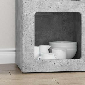 vidaXL Buffet gris béton 59 x 35 x 80,5 cm bois d'ingénierie