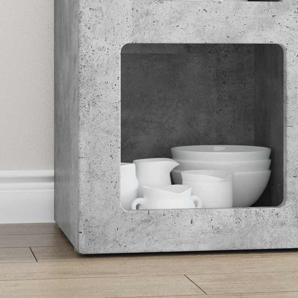 vidaXL Buffet gris béton 59 x 35 x 80,5 cm bois d'ingénierie