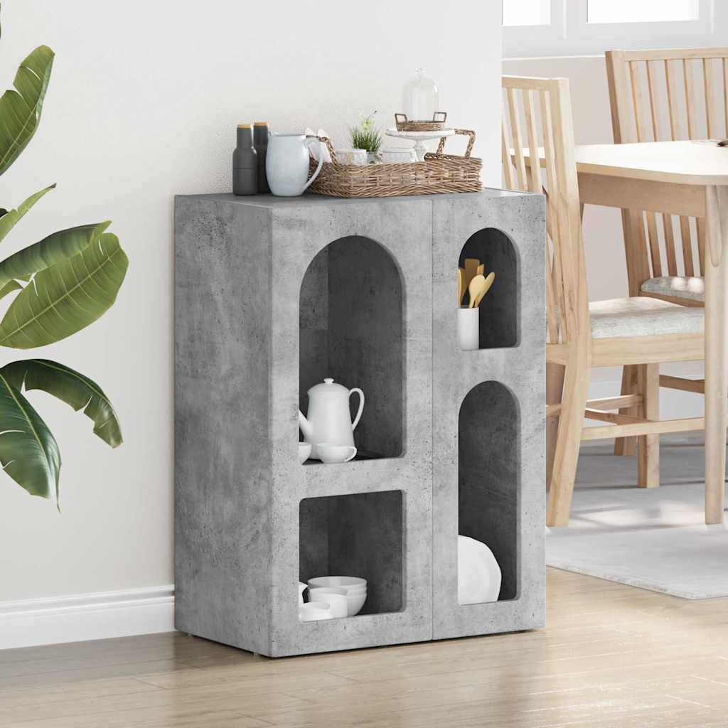 vidaXL Buffet gris béton 59 x 35 x 80,5 cm bois d'ingénierie
