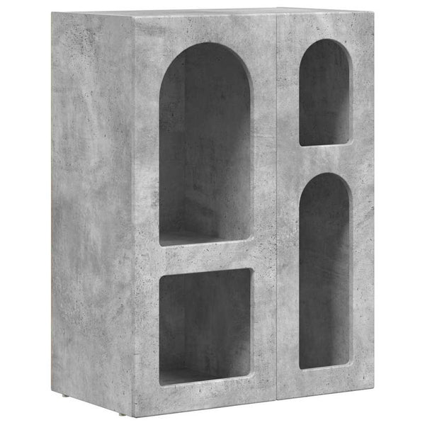 vidaXL Buffet gris béton 59 x 35 x 80,5 cm bois d'ingénierie