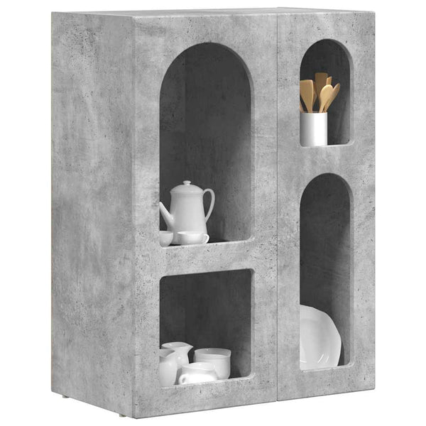 vidaXL Buffet gris béton 59 x 35 x 80,5 cm bois d'ingénierie